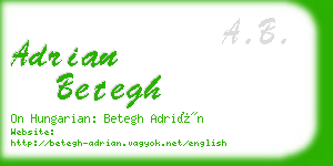 adrian betegh business card